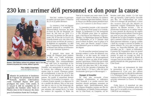 Coupure de presse : un défi de 230 km au profit de la sclérose en plaques